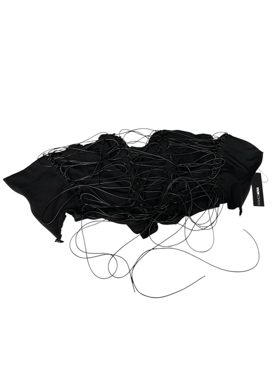 Fashion Nova Tops - Fashion Nova Black Lace-Up Corset Crop Top